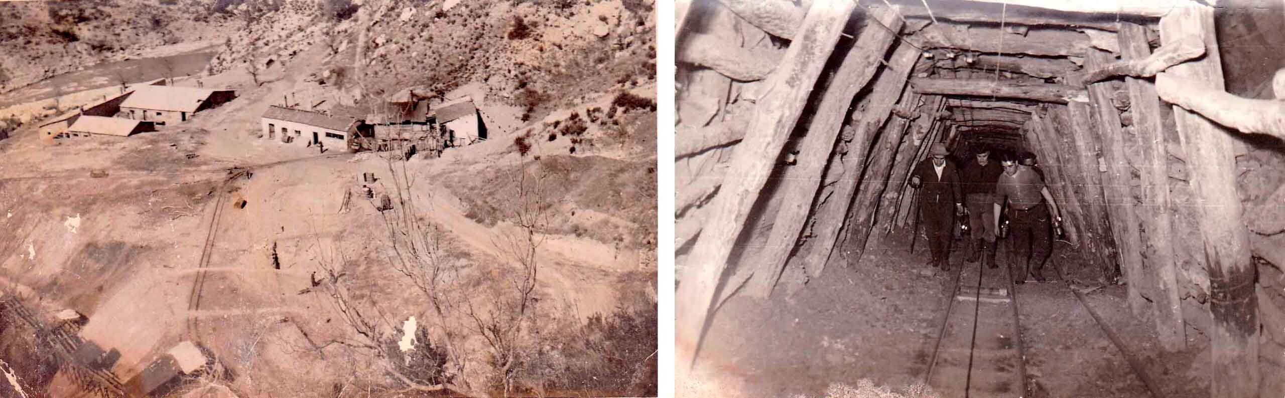 Les mines de Corçà, a prop d’Àger al Montsec . Vista del exterior i de l’interior